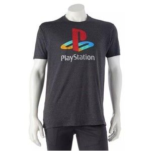 PlayStation Distressed Classic Logo Graphic Print T-Shirt Size Small
